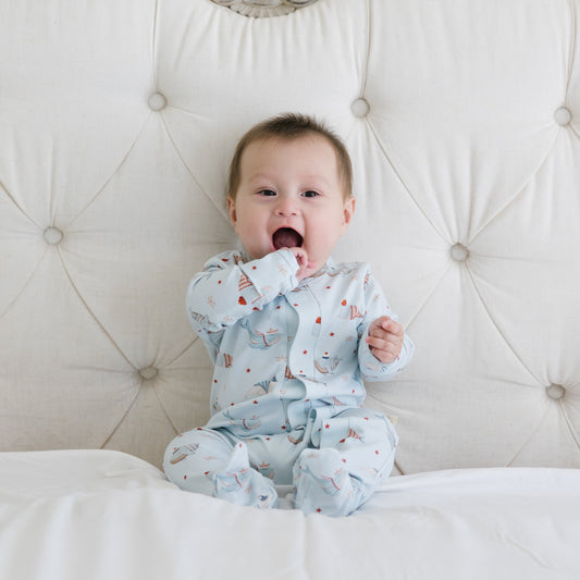 Magnetic Ocean Whales Baby Growsuit