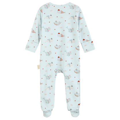 Magnetic Ocean Whales Baby Growsuit
