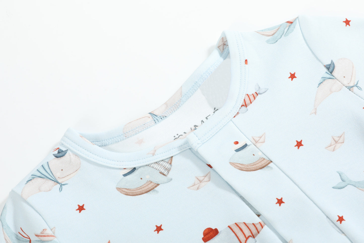 Magnetic Ocean Whales Baby Growsuit