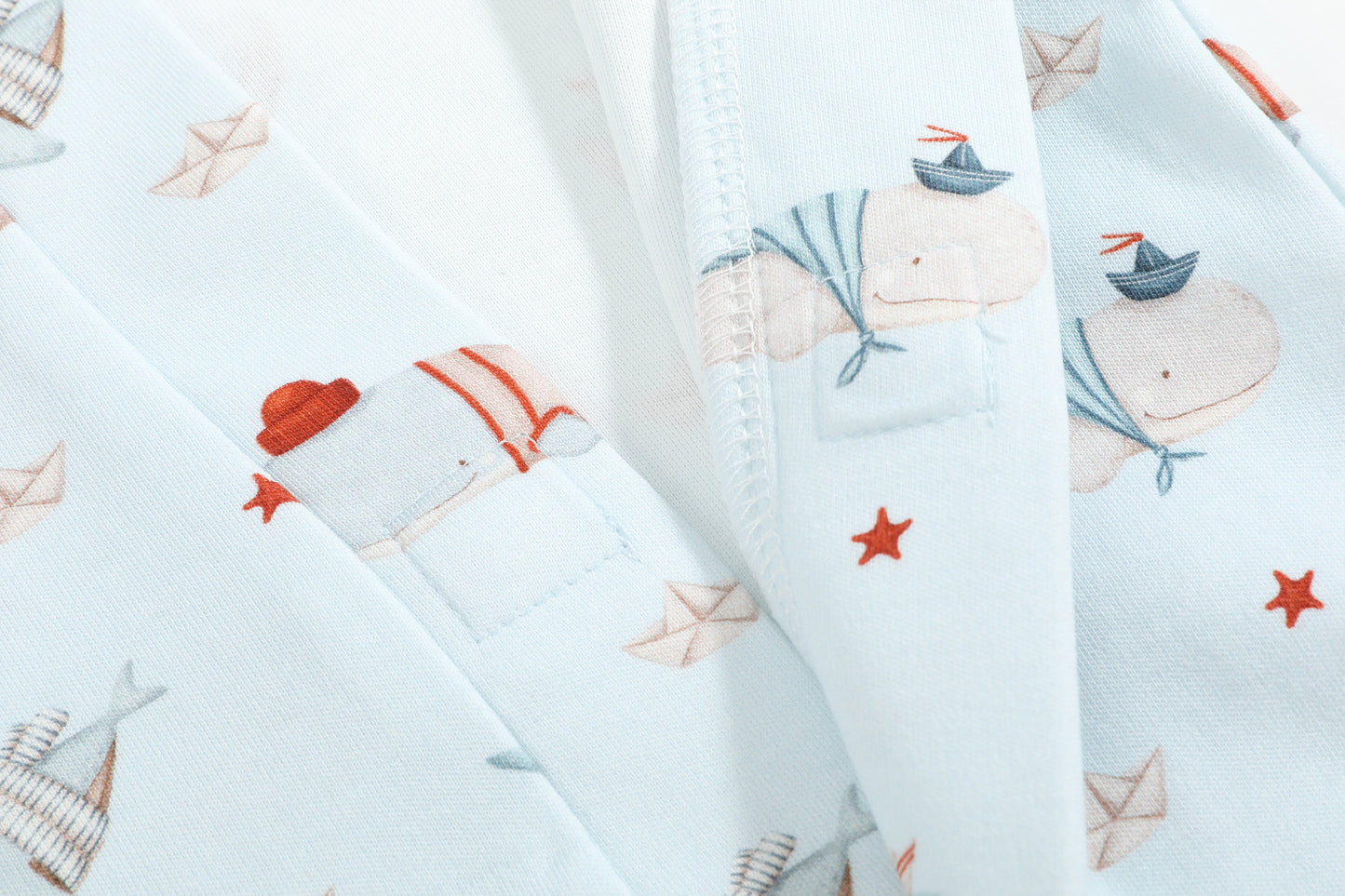 Magnetic Ocean Whales Baby Growsuit