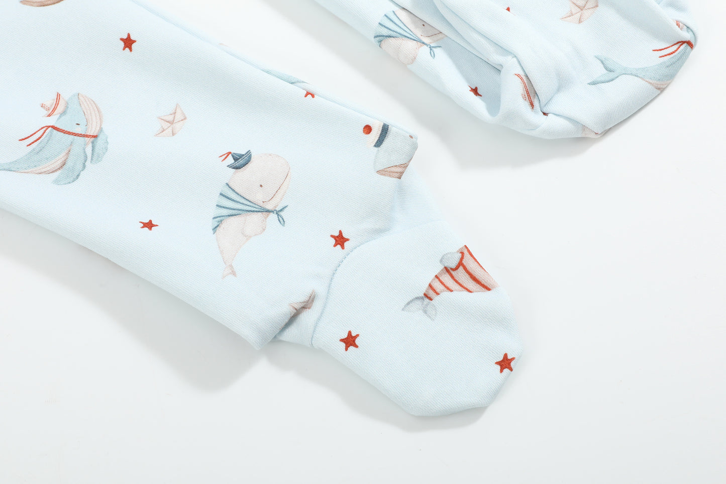 Magnetic Ocean Whales Baby Growsuit